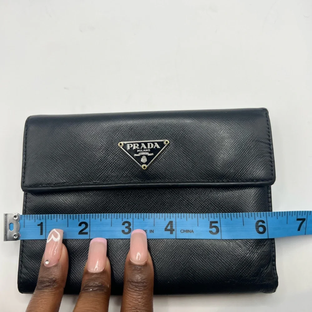 Prada Saffiano Trifold Leather Wallet